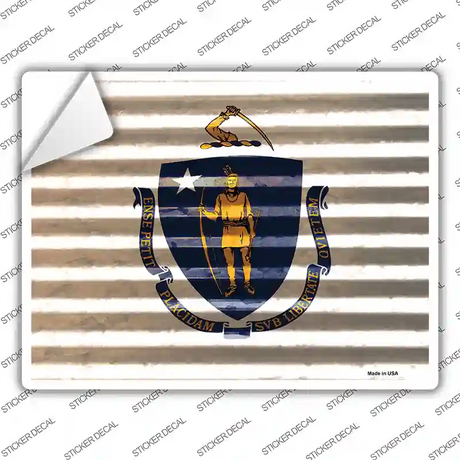 Massachusetts Flag Novelty Rectangle Sticker Decal