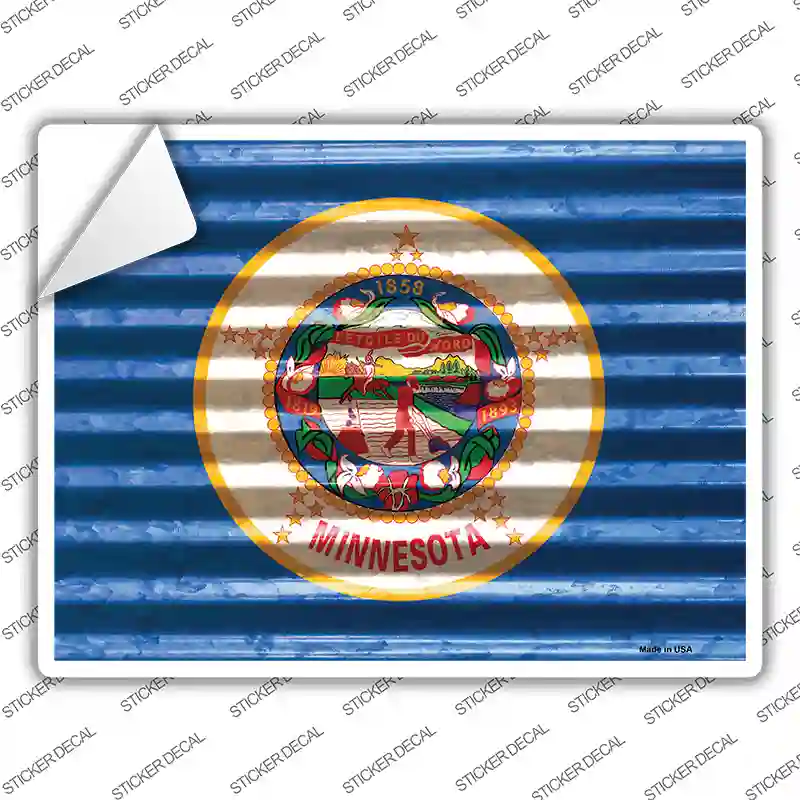 Minnesota Flag Novelty Rectangle Sticker Decal
