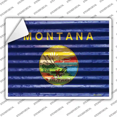 Montana Flag Novelty Rectangle Sticker Decal