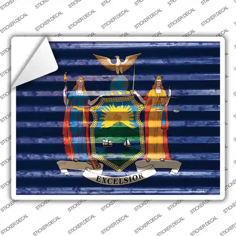 New York Flag Novelty Rectangle Sticker Decal