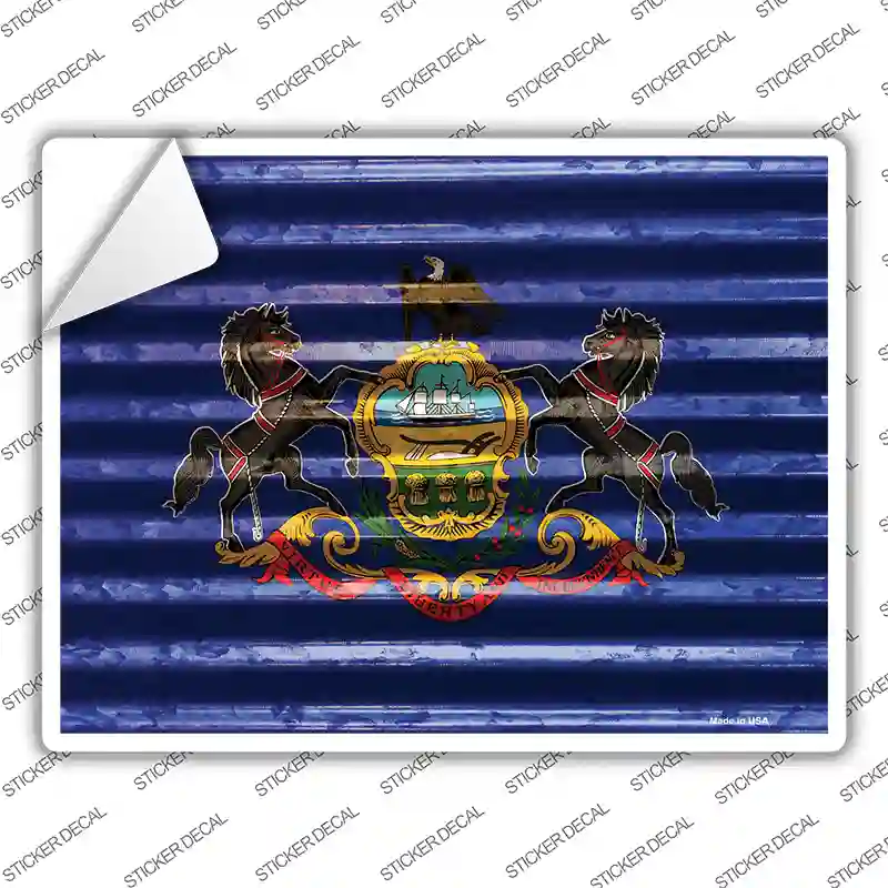 Pennsylvania Flag Novelty Rectangle Sticker Decal