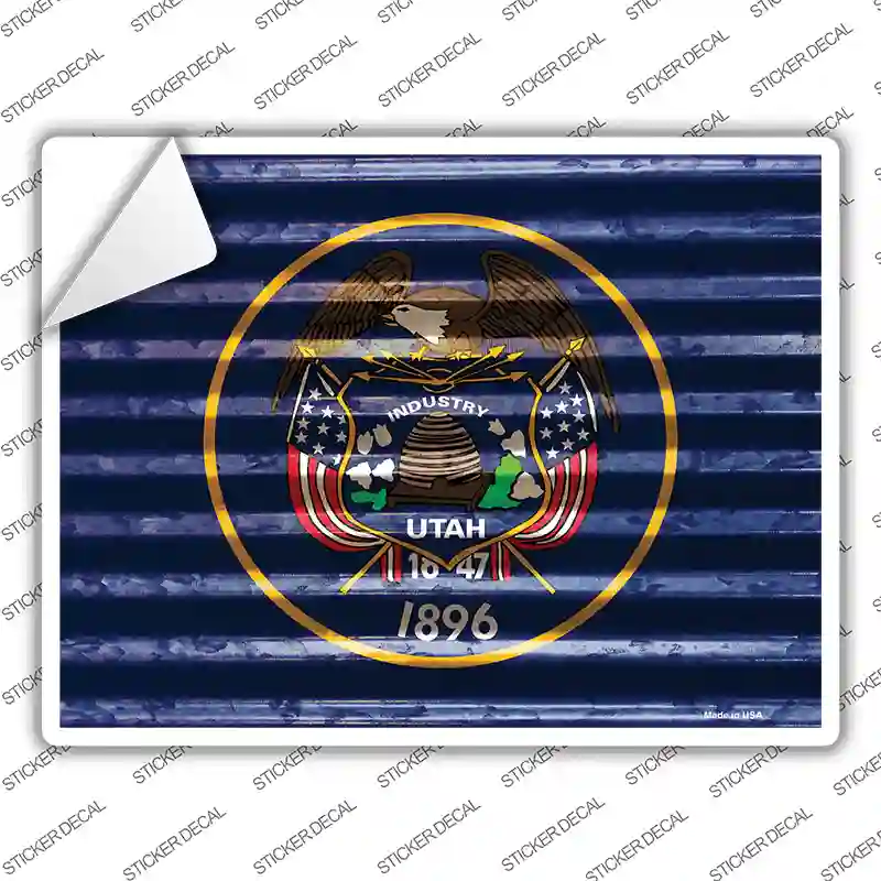 Utah Flag Novelty Rectangle Sticker Decal