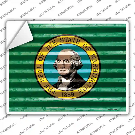 Washington Flag Novelty Rectangle Sticker Decal