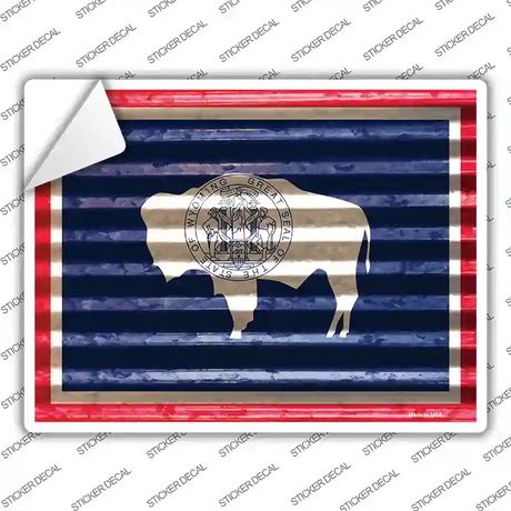 Wyoming Flag Novelty Rectangle Sticker Decal