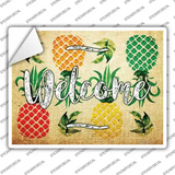 Welcome Pineapples Novelty Rectangle Sticker Decal