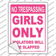 Girls Only No Trespassing Novelty Rectangle Sticker Decal
