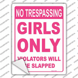 Girls Only No Trespassing Novelty Rectangle Sticker Decal