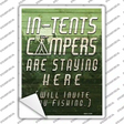 Green In Tents Campers Novelty Rectangle Sticker Decal