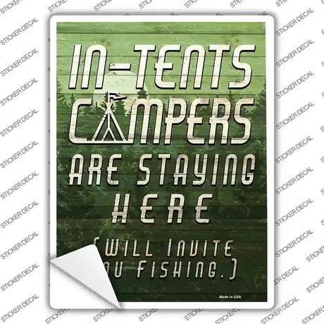 Green In Tents Campers Novelty Rectangle Sticker Decal
