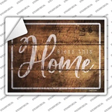 Bless This Home Wood Silhouette Novelty Rectangle Sticker Decal