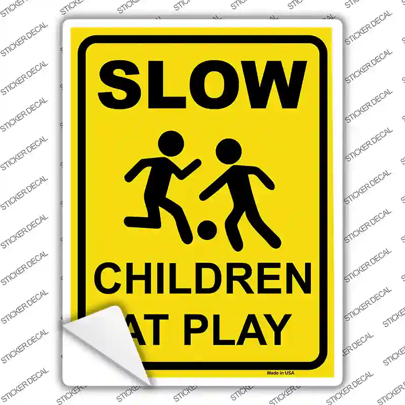 Slow Children At Play Novelty Rectangular Sticker Decal