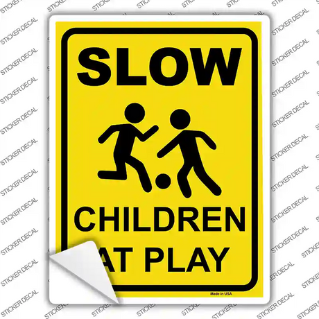 Slow Children At Play Novelty Rectangular Sticker Decal