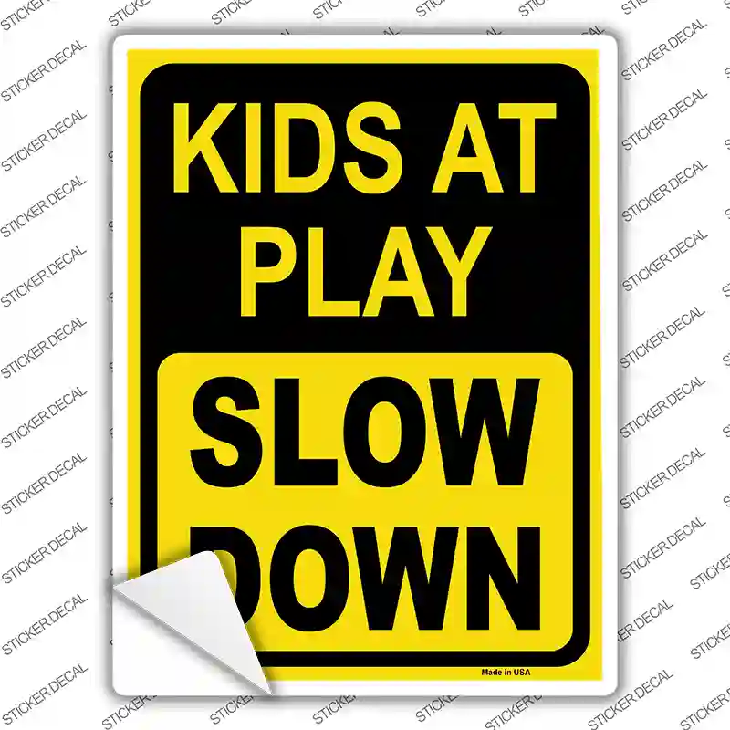 Kids At Play Novelty Rectangular Sticker Decal