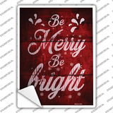 Merry and Bright Red Novelty Rectangle Sticker Decal