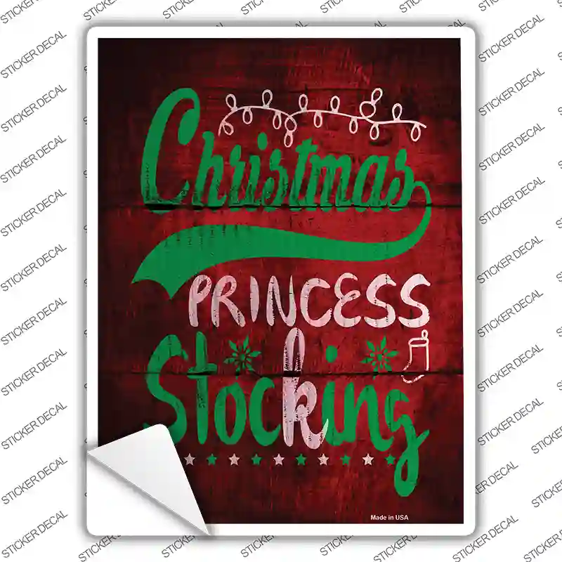 Princess Stocking Novelty Rectangle Sticker Decal
