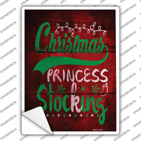Princess Stocking Novelty Rectangle Sticker Decal