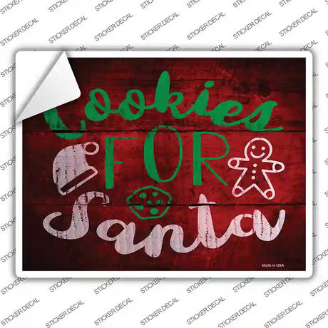 Cookies For Santa Novelty Rectangle Sticker Decal