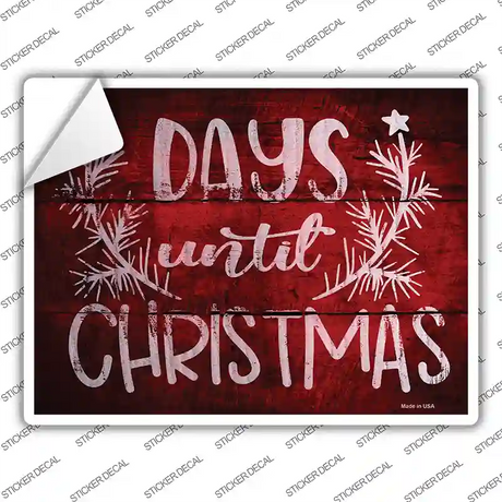 Days Until Christmas Novelty Rectangle Sticker Decal