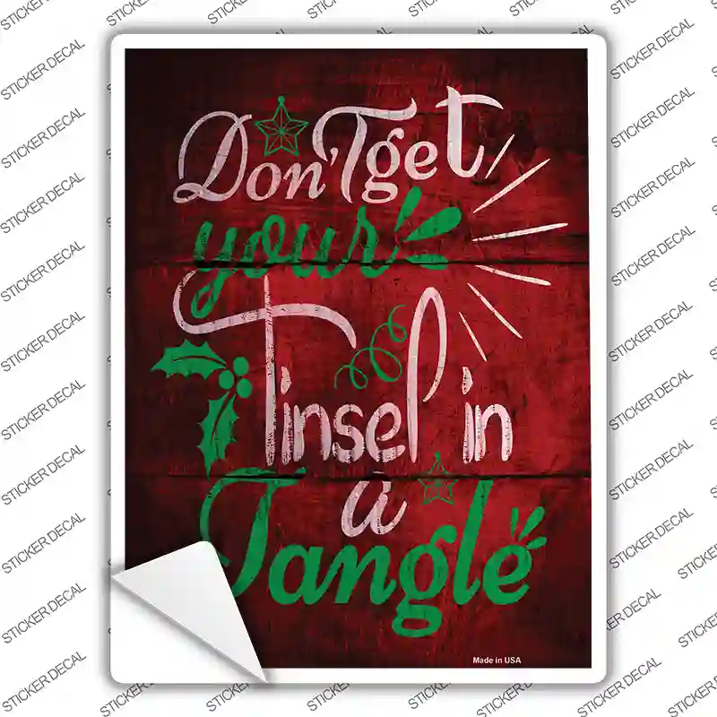 Tinsel In A Tangle Novelty Rectangle Sticker Decal