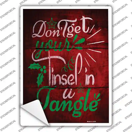Tinsel In A Tangle Novelty Rectangle Sticker Decal