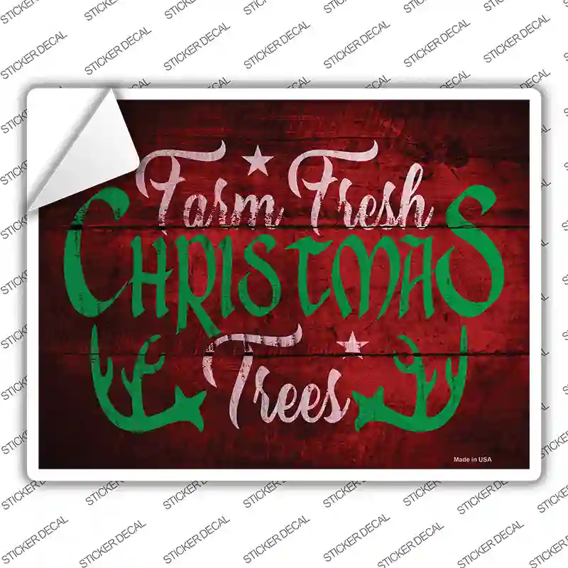 Farm Fresh Trees Novelty Rectangle Sticker Decal