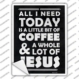Coffee & Jesus Novelty Rectangle Sticker Decal