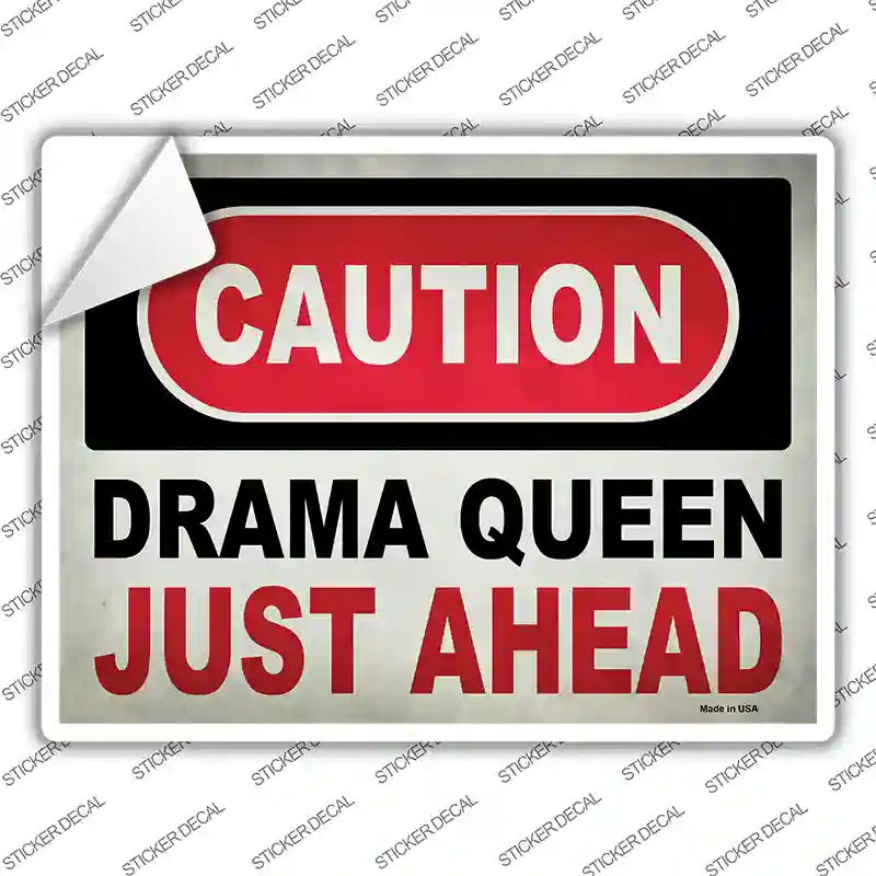 Caution Drama Queen Novelty Rectangle Sticker Decal