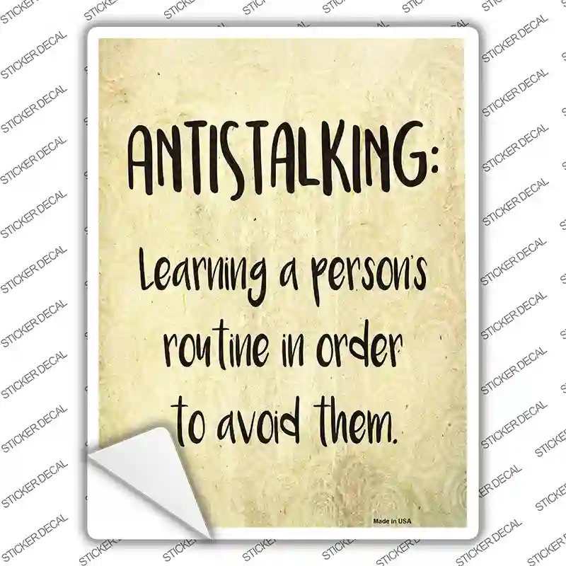 Antistalking Definition Novelty Rectangle Sticker Decal