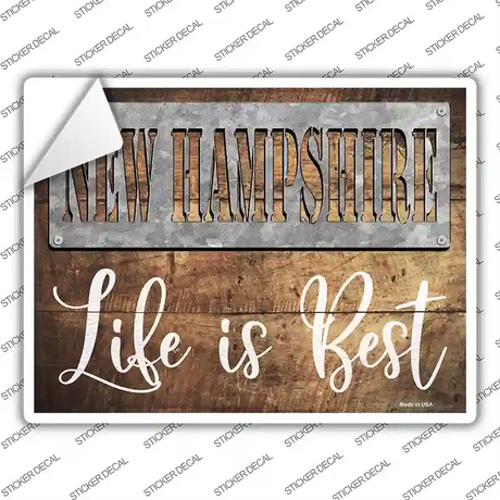 New Hampshire Stencil Life is Best Novelty Rectangle Sticker Decal
