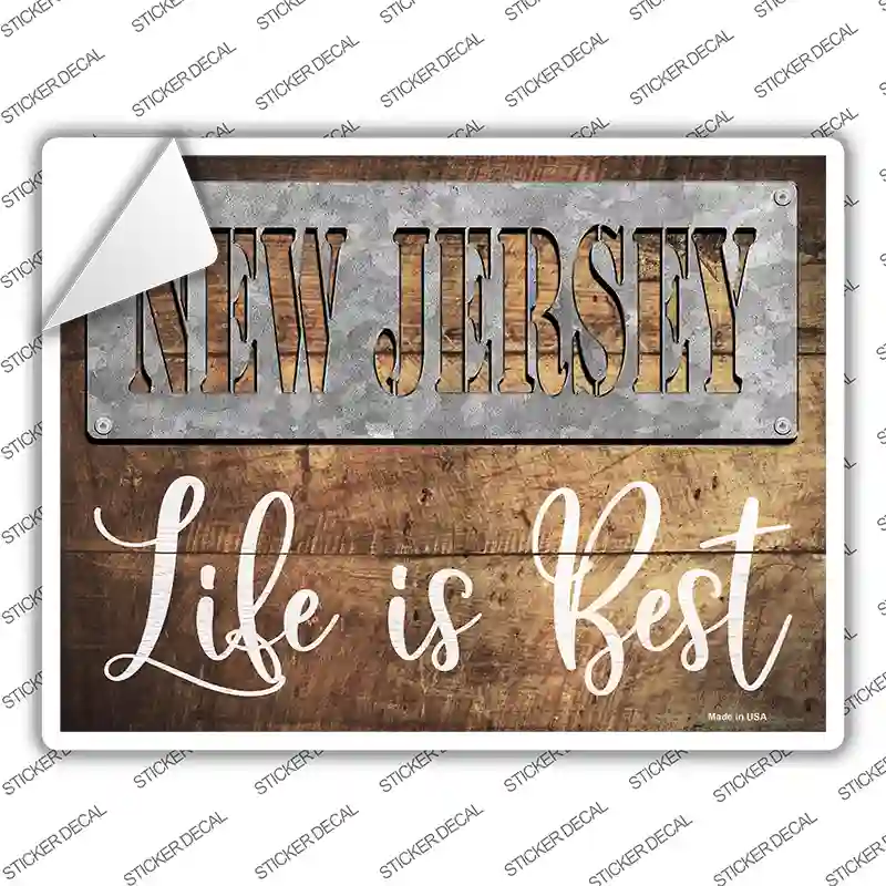 New Jersey Stencil Life is Best Novelty Rectangle Sticker Decal