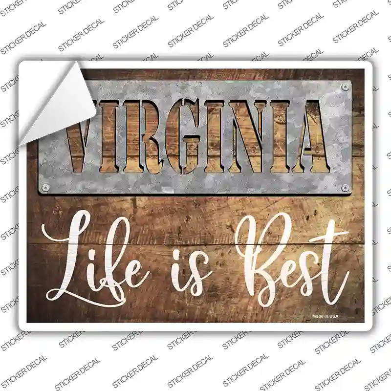 Virginia Stencil Life is Best Novelty Rectangle Sticker Decal