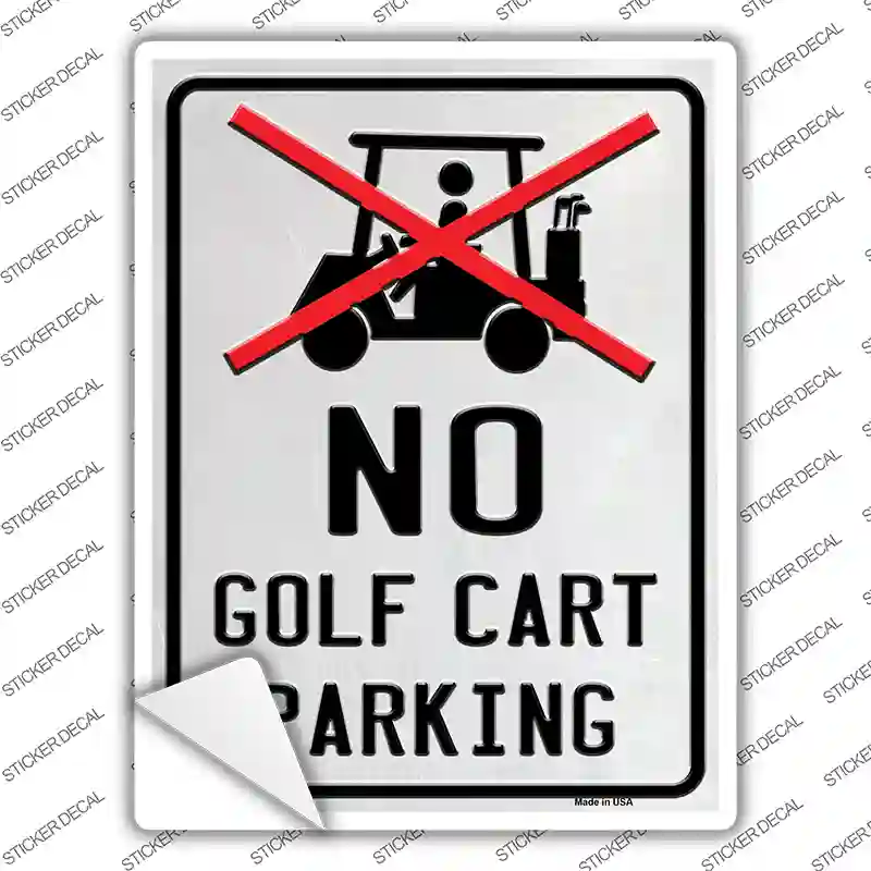 No Golf Cart Parking Novelty Rectangle Sticker Decal