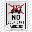 No Golf Cart Parking Novelty Rectangle Sticker Decal