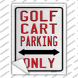 Golf Cart Only Novelty Rectangle Sticker Decal