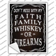 Faith Family Whiskey Novelty Rectangle Sticker Decal