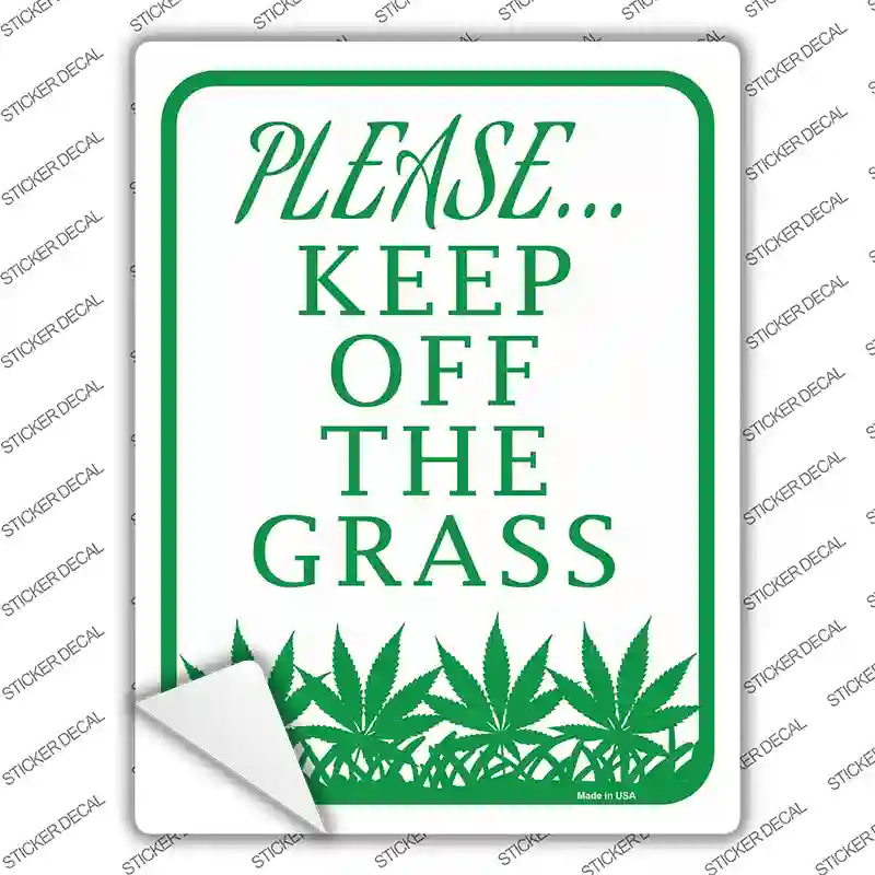 Please Keep Off Grass Novelty Rectangle Sticker Decal
