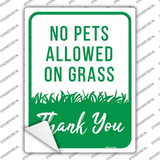 No Pets Allowed on Grass Novelty Rectangle Sticker Decal