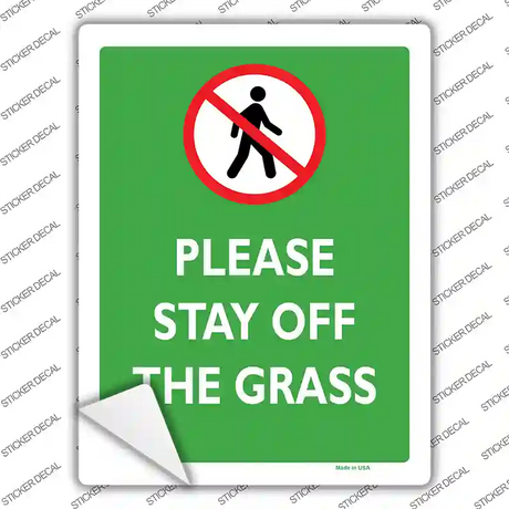 Please Stay Off Grass Novelty Rectangle Sticker Decal