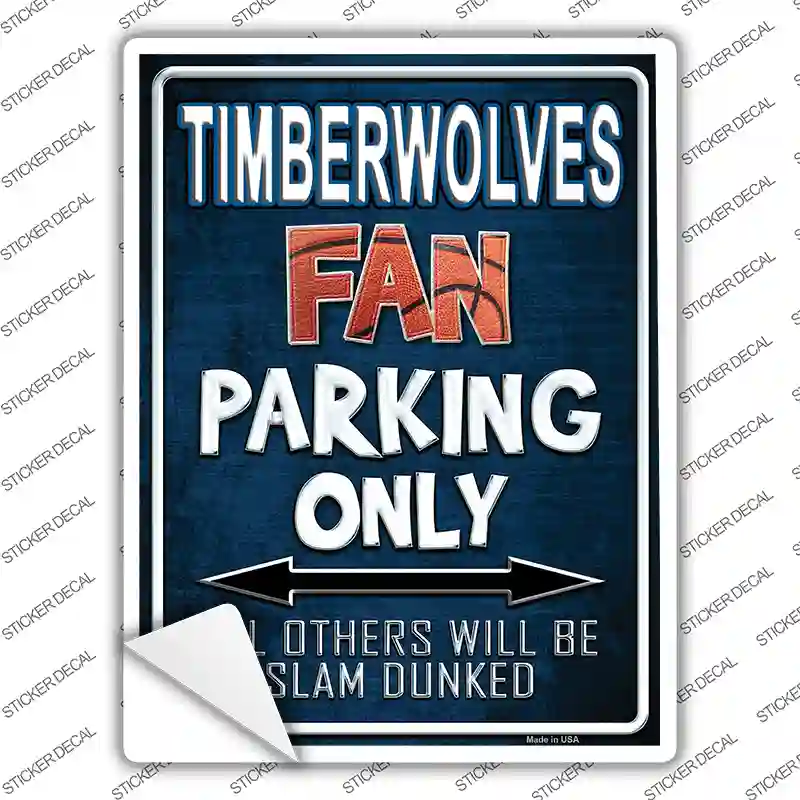 Timberwolves Novelty Rectangle Sticker Decal