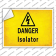 Danger Isolator Novelty Rectangle Sticker Decal