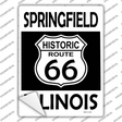 Springfield Illinois Historic Route 66 Novelty Rectangle Sticker Decal