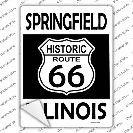 Springfield Illinois Historic Route 66 Novelty Rectangle Sticker Decal