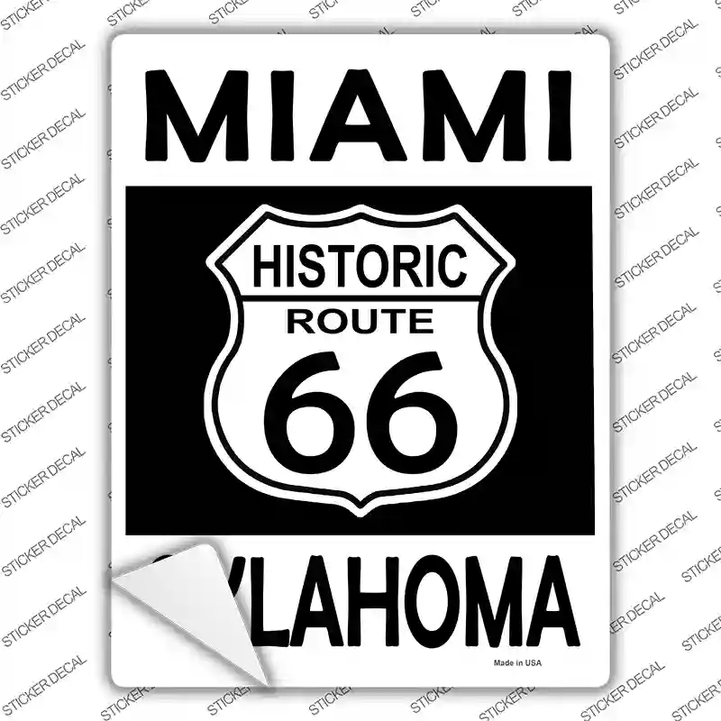 Miami Oklahoma Historic Route 66 Novelty Rectangle Sticker Decal
