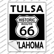 Tulsa Oklahoma Historic Route 66 Novelty Rectangle Sticker Decal