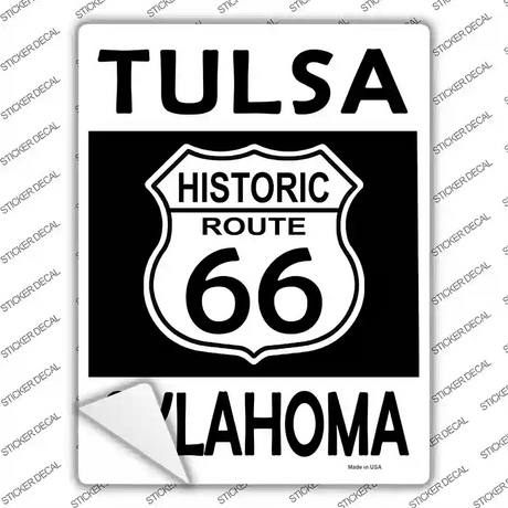 Tulsa Oklahoma Historic Route 66 Novelty Rectangle Sticker Decal