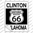 Clinton Oklahoma Historic Route 66 Novelty Rectangle Sticker Decal