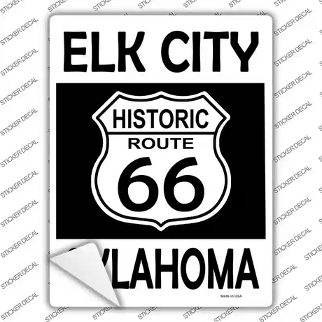 Elk City Oklahoma Historic Route 66 Novelty Rectangle Sticker Decal