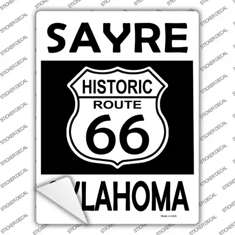 Sayre Oklahoma Historic Route 66 Novelty Rectangle Sticker Decal