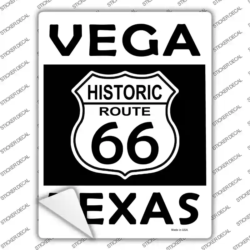 Vega Texas Historic Route 66 Novelty Rectangle Sticker Decal