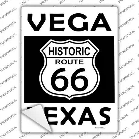 Vega Texas Historic Route 66 Novelty Rectangle Sticker Decal